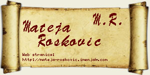 Mateja Rošković vizit kartica